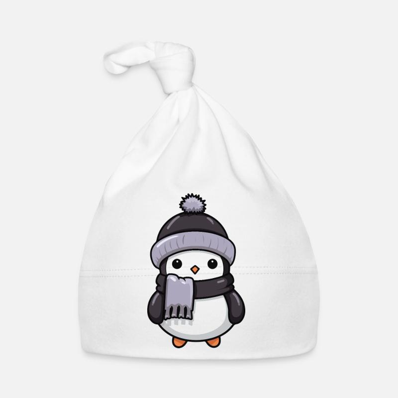Pinguin Winter Tier Baby Comic Baby Bio-Mütze