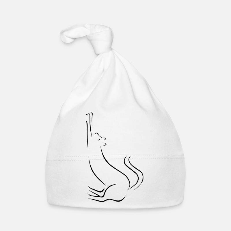 Dessin au trait de chat Bonnet bio Bébé