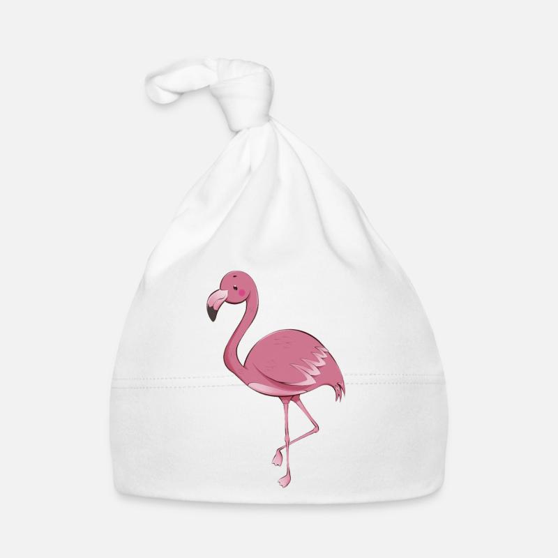 Flamant - Bonnet bio Bébé - blanc