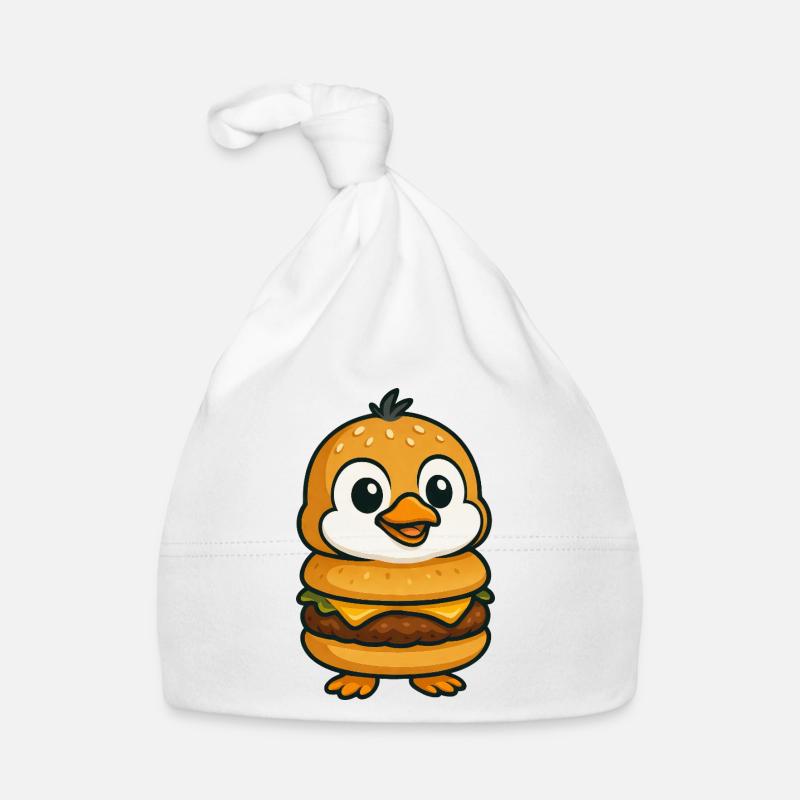 Lustiger Pinguin Burger Cheeseburger Fabeltier Baby Bio-Mütze