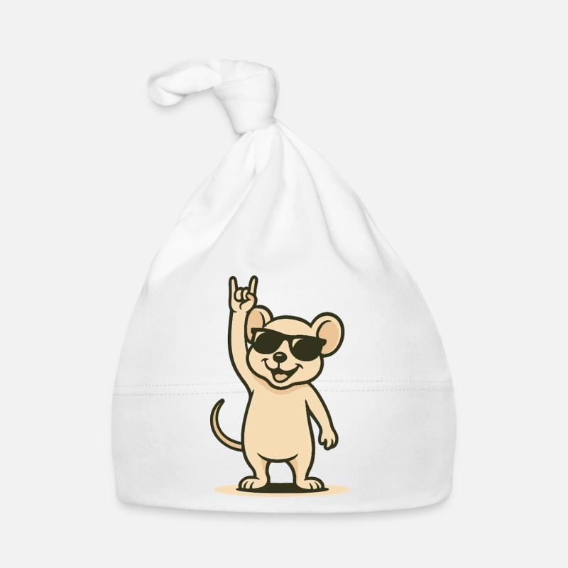 Bébé souris à bascule avec lunettes de soleil Bonnet bio Bébé