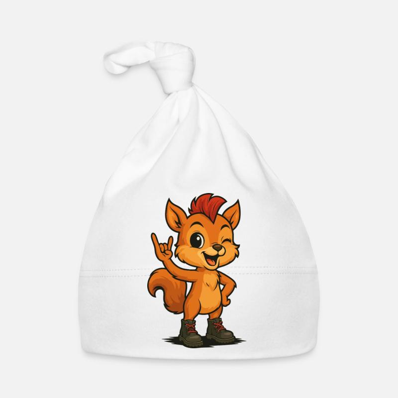Punk Rock Squirrel Organic Baby Cap