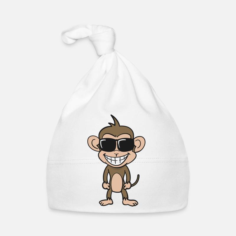 Cooler Affe mit Sonnenbrille Baby Bio-Mütze
