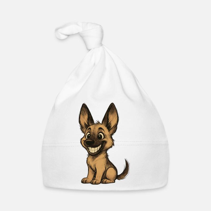 drôle Malinois chiot dessin animé mignon chien de berger Bonnet bio Bébé