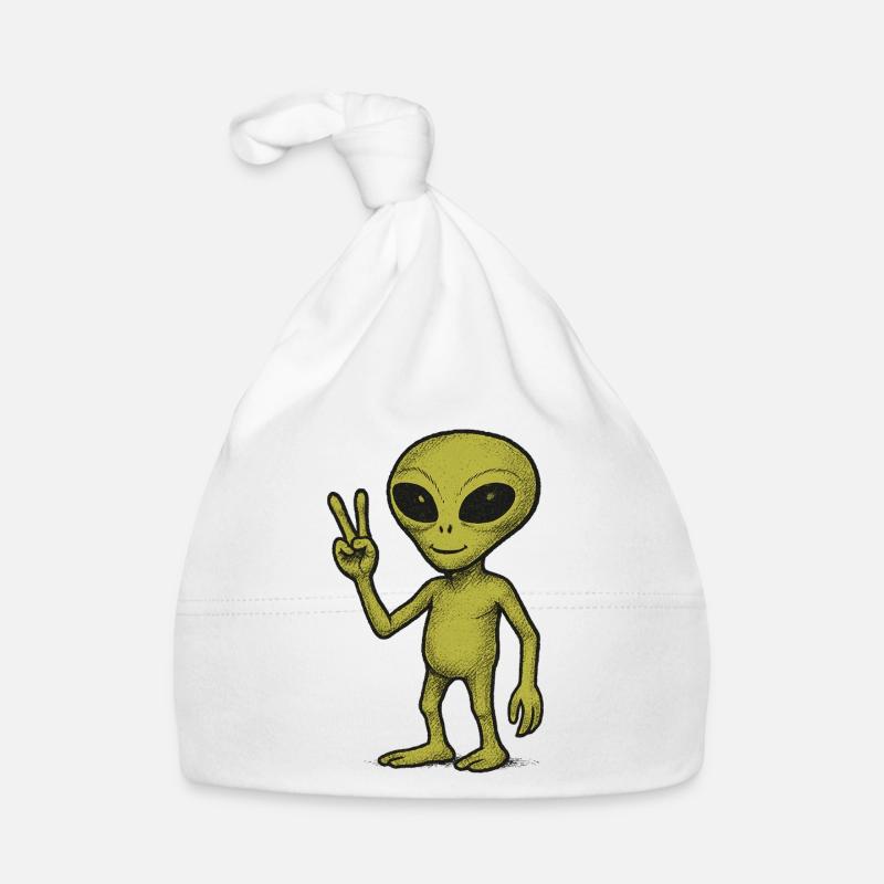 Illustration du signe de paix extraterrestre paisible Bonnet bio Bébé