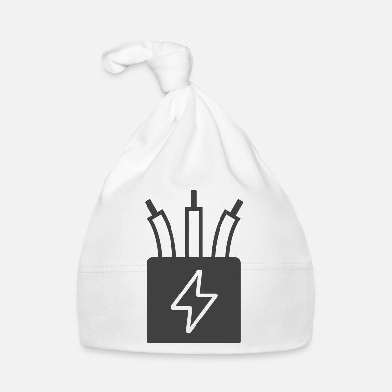 Electric Cable Power Icon Logo Organic Baby Cap