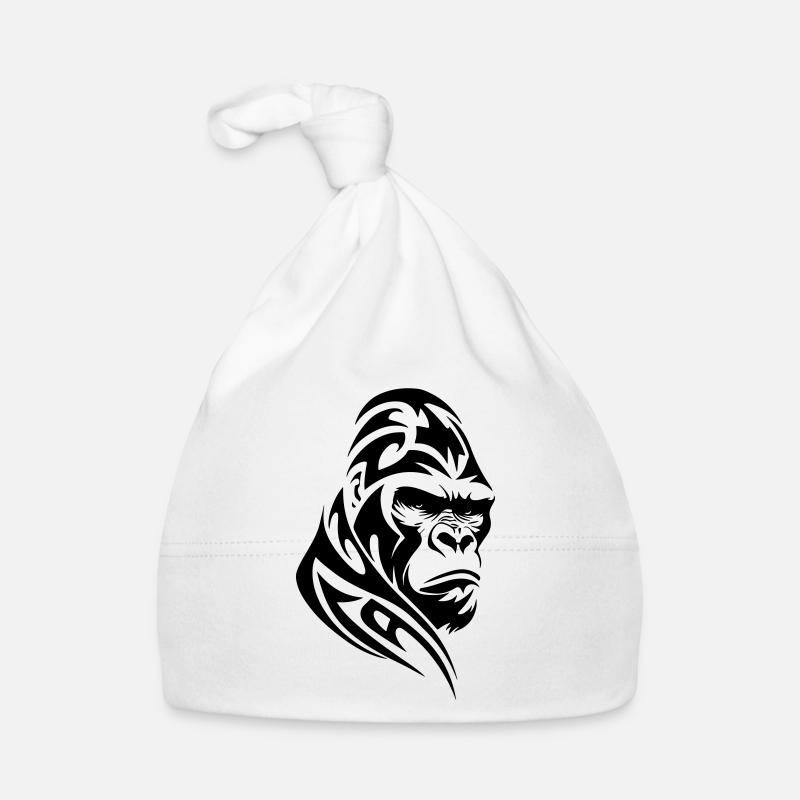Gorille Silverback Tribal Tattoo Bonnet bio Bébé