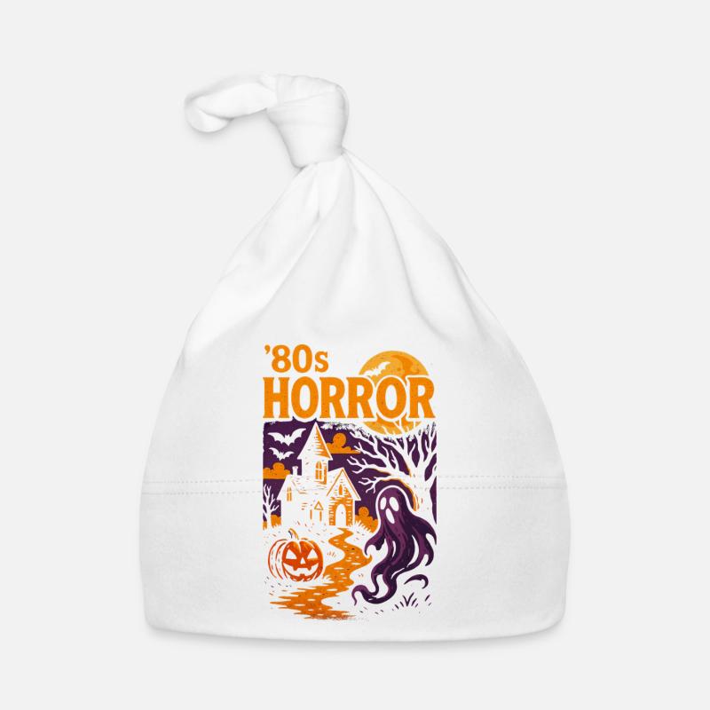 80s Horror Halloween House Ghost Organic Baby Cap