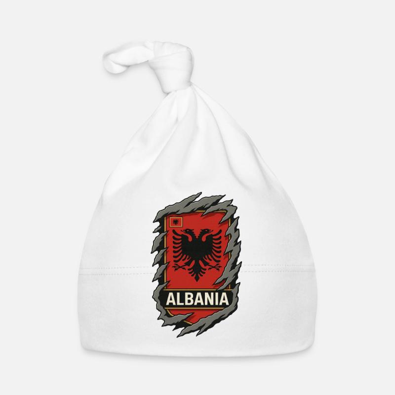 Albanian Eagle Emblem Shield Organic Baby Cap
