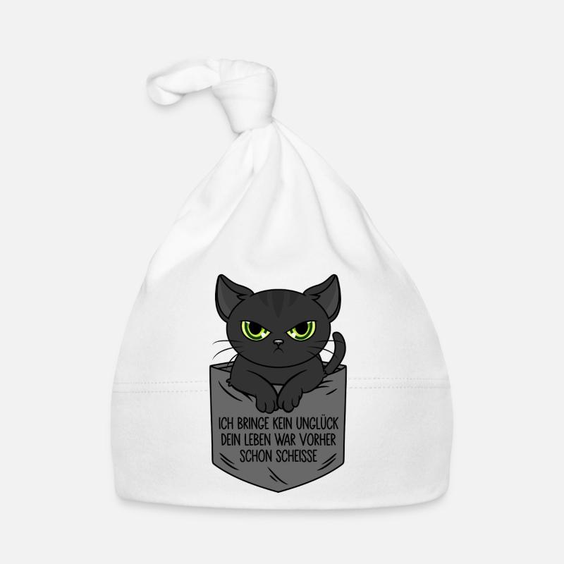 I Bring No Bad Luck Black Cat Breast Bag Organic Baby Cap