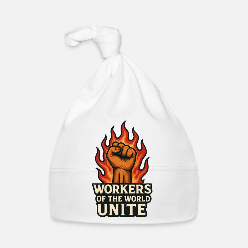 Fists and flames – Arbeiterwelt Unite Organic Baby Cap