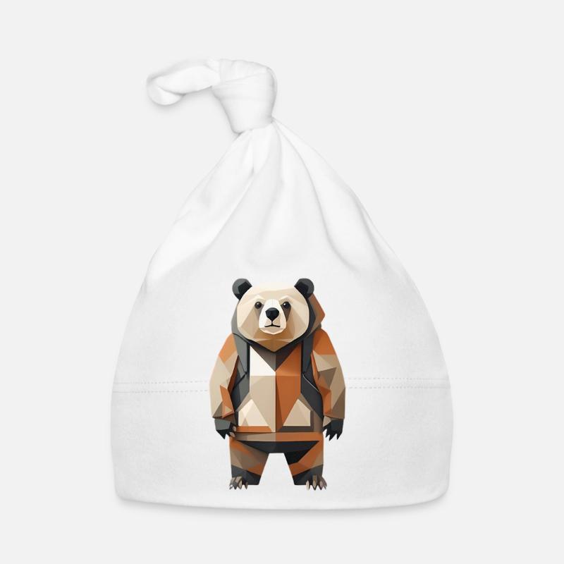 Polypanda Panda Low-Poly Baby Bio-Mütze