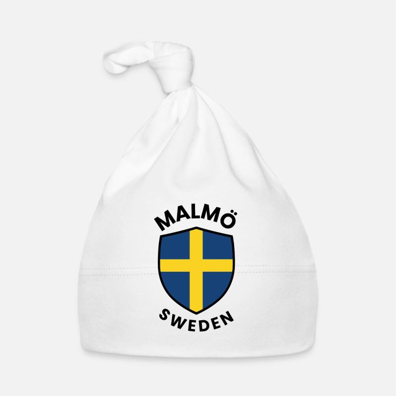 Swedish Flag Shield Design Organic Baby Cap