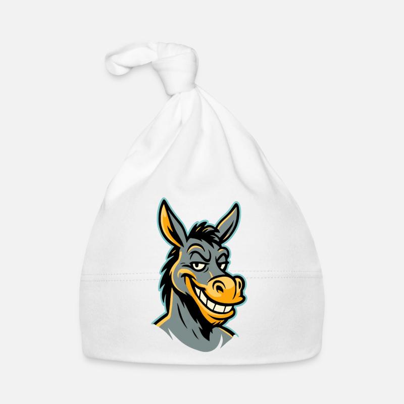 Âne souriant espiègle Bonnet bio Bébé