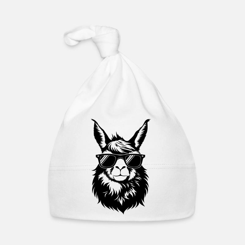 Cool llama head with sunglasses Organic Baby Cap