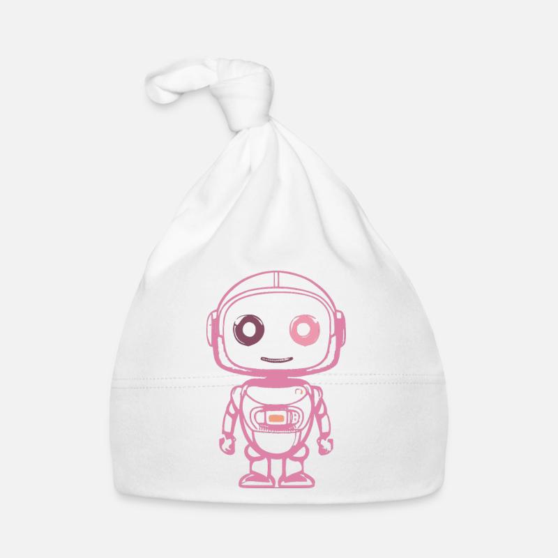 Illustration du robot spatial rose Bonnet bio Bébé
