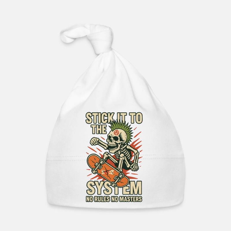 Skateboard Skeleton contre le système Bonnet bio Bébé