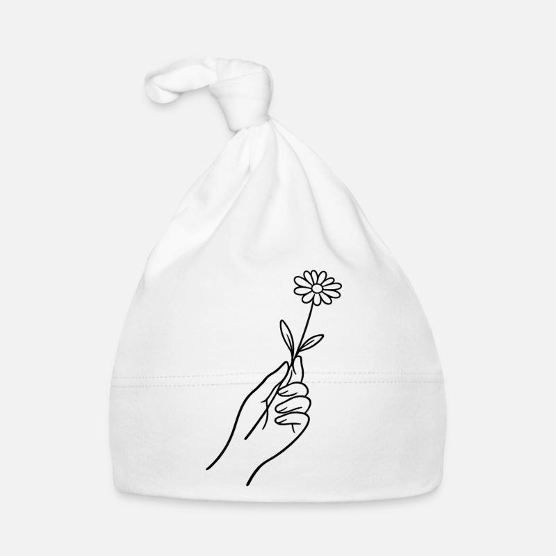 Ligne de main avec fleur Bonnet bio Bébé