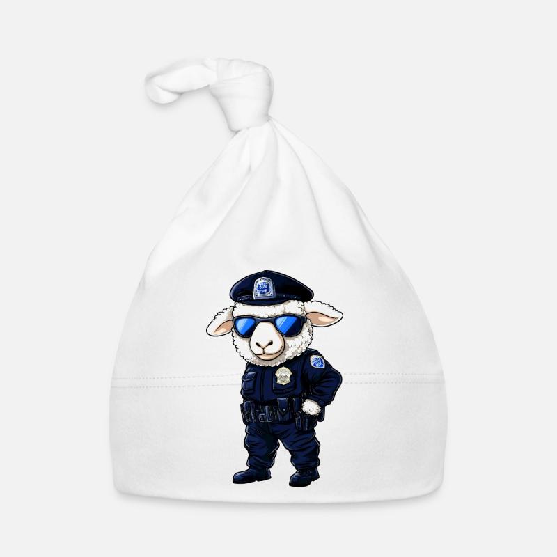 Sheep Policeman Organic Baby Cap