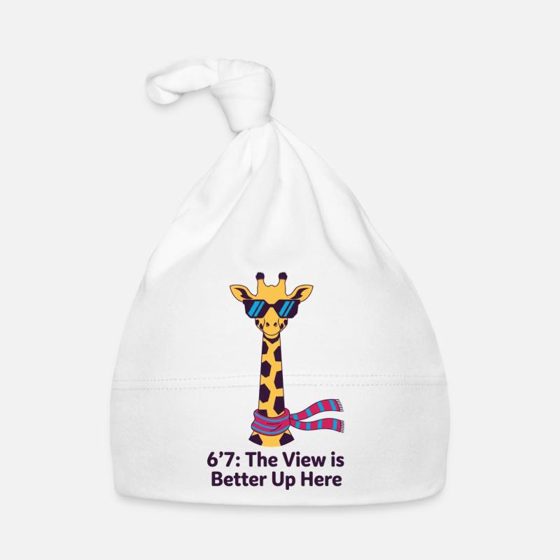Tall Giraffe 6'7 The View Is Better Up Here Organic Baby Cap