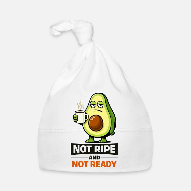 Avocado Meme: Not Ripe Not Ready - Organic Baby Cap - white