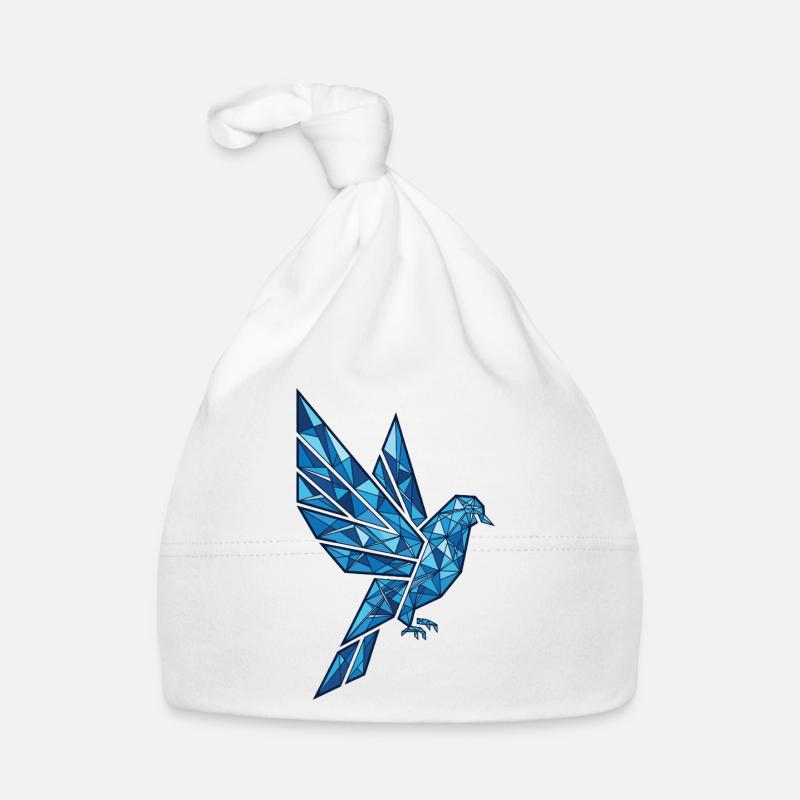 Polygon Dove Blue Flying–Abstract Geometric Dove Organic Baby Cap