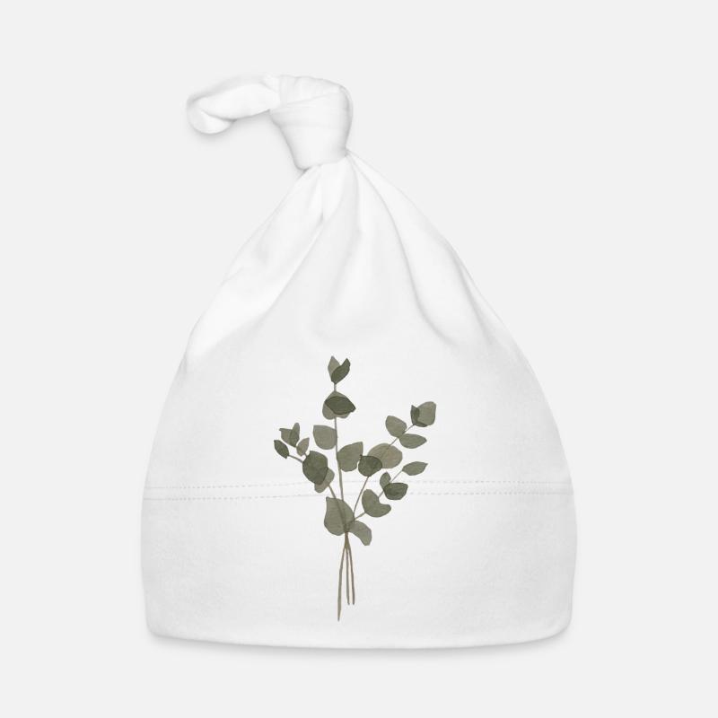 Eukalyptus-Aquarell Baby Bio-Mütze