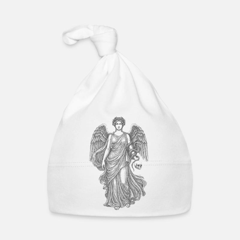 Ange Noir avec crâne et serpent Bonnet bio Bébé