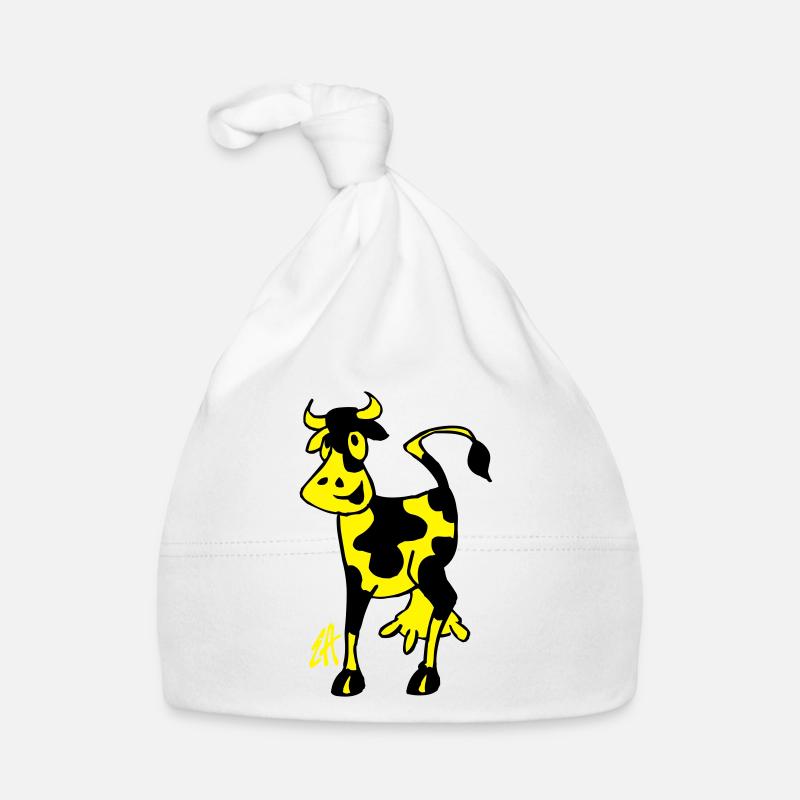 Smiling Cow, Two Color Design Organic Baby Cap