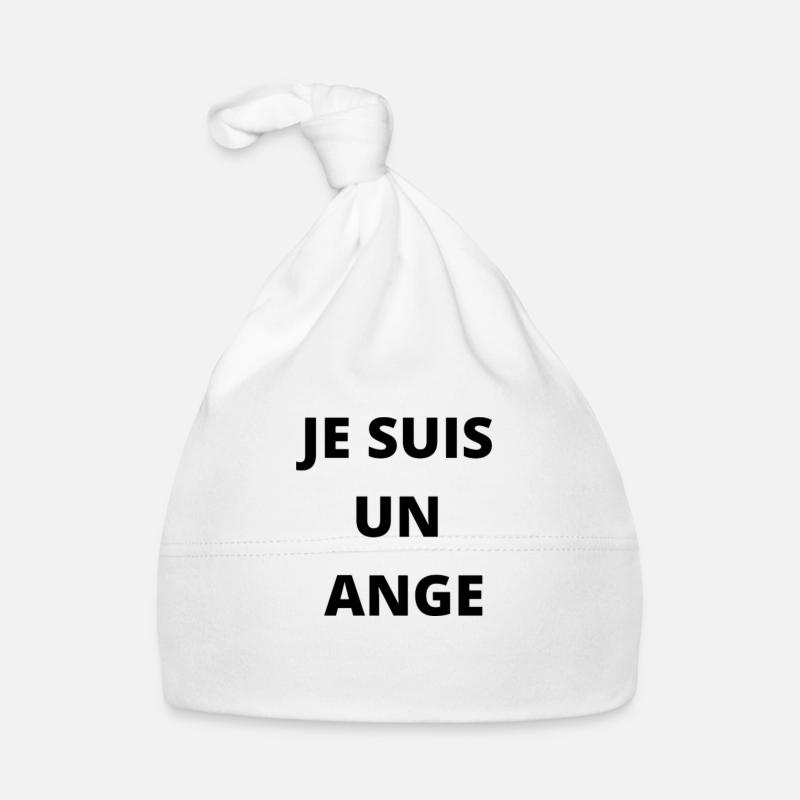 JE SUIS UN ANGE - Bonnet bio Bébé - blanc