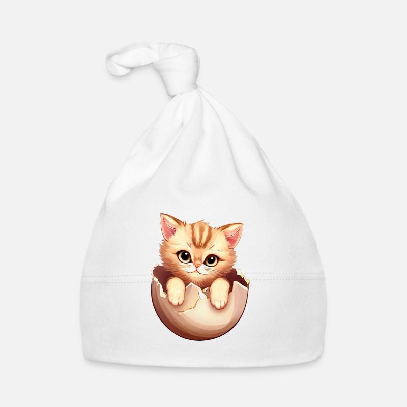Chaton éclot de l’œuf, Mignon design animal Bonnet bio Bébé