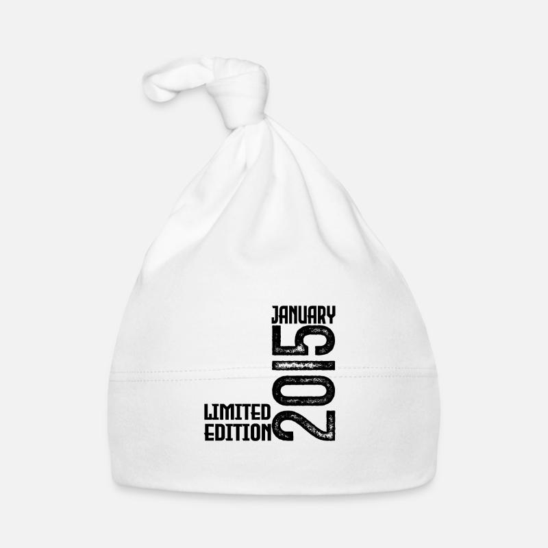 Geburtstagsgeschenk Januar 2015. Januar 2015. - Baby Bio-Mütze - Weiß