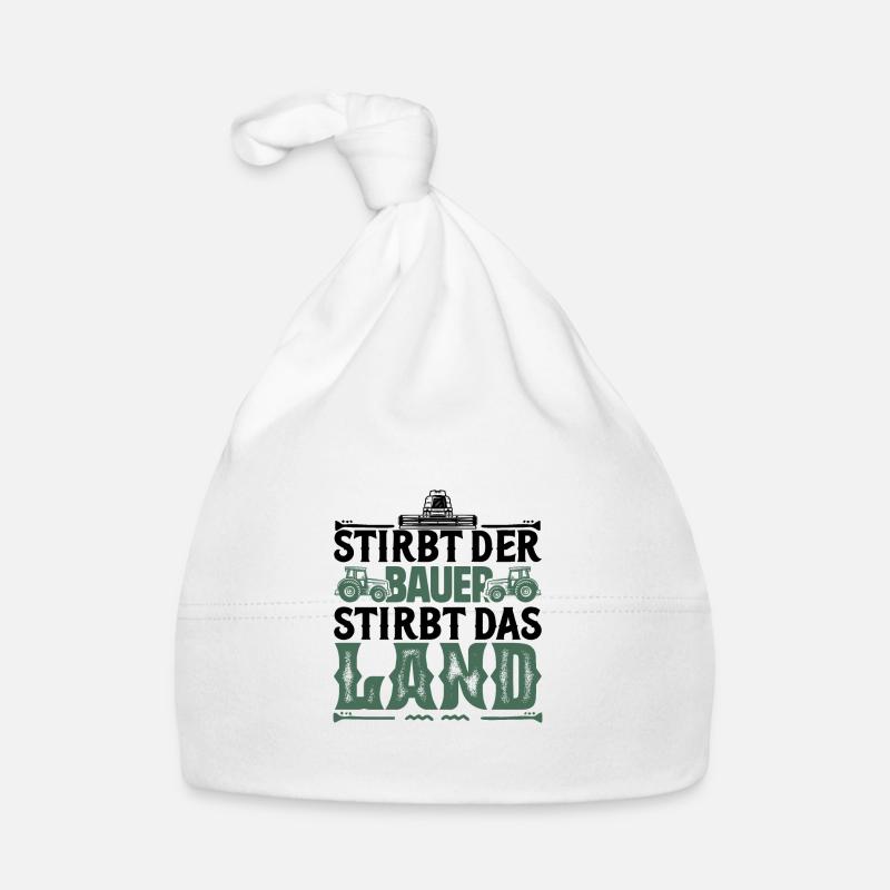 Wenn der Bauer stirbt, stirbt das Land, Bauerndemo Baby Bio-Mütze
