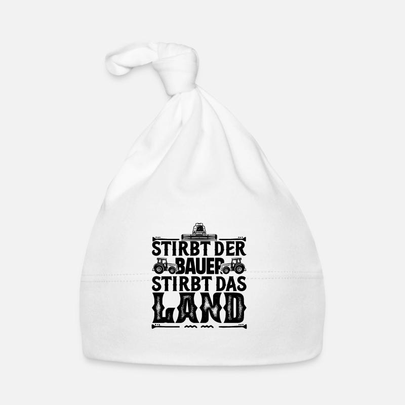 Wenn der Bauer stirbt, stirbt das Land, Bauerndemo Baby Bio-Mütze