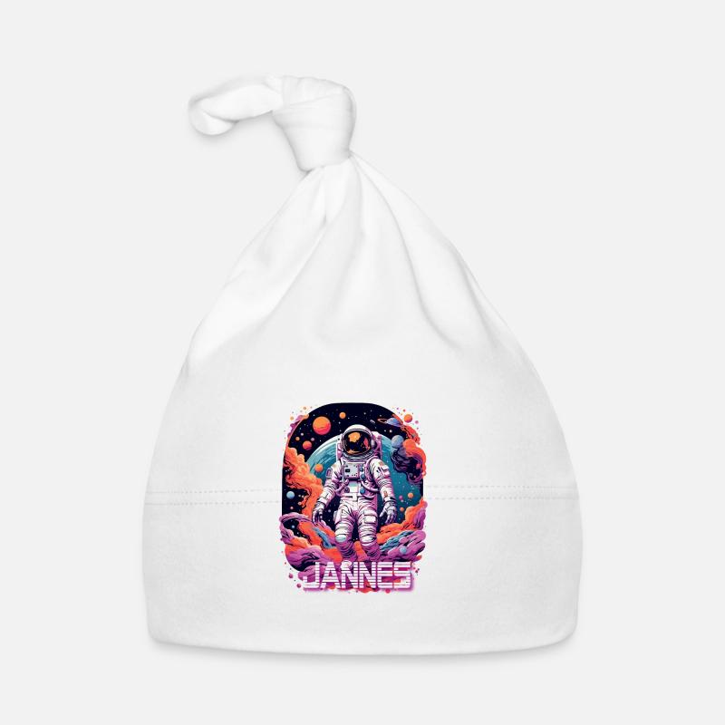 JANNES - Beau prénom de garçon avec astronaute cool Bonnet bio Bébé