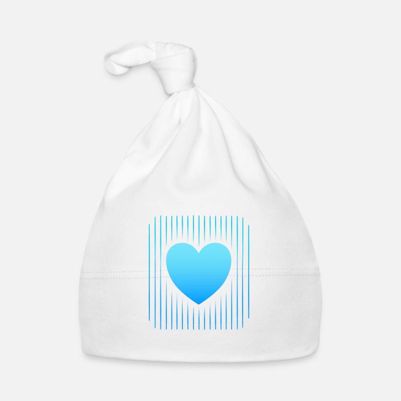 Herz blaues Herz blaue Linien abstrakt Baby Bio-Mütze