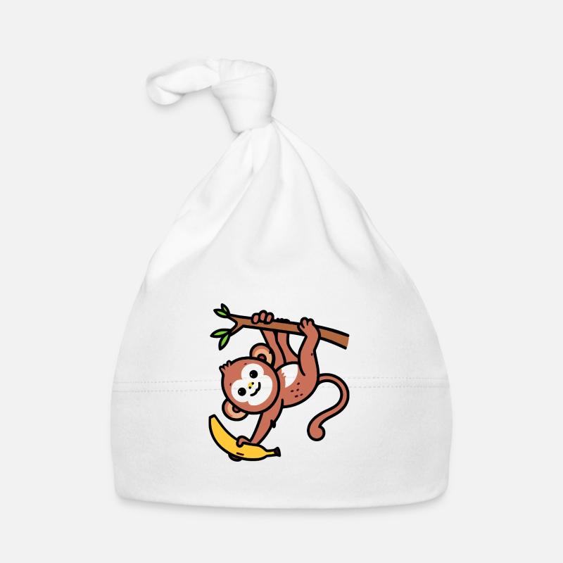 Monkey Swing Baby Toddler Monkey Banana Jungle Organic Baby Cap