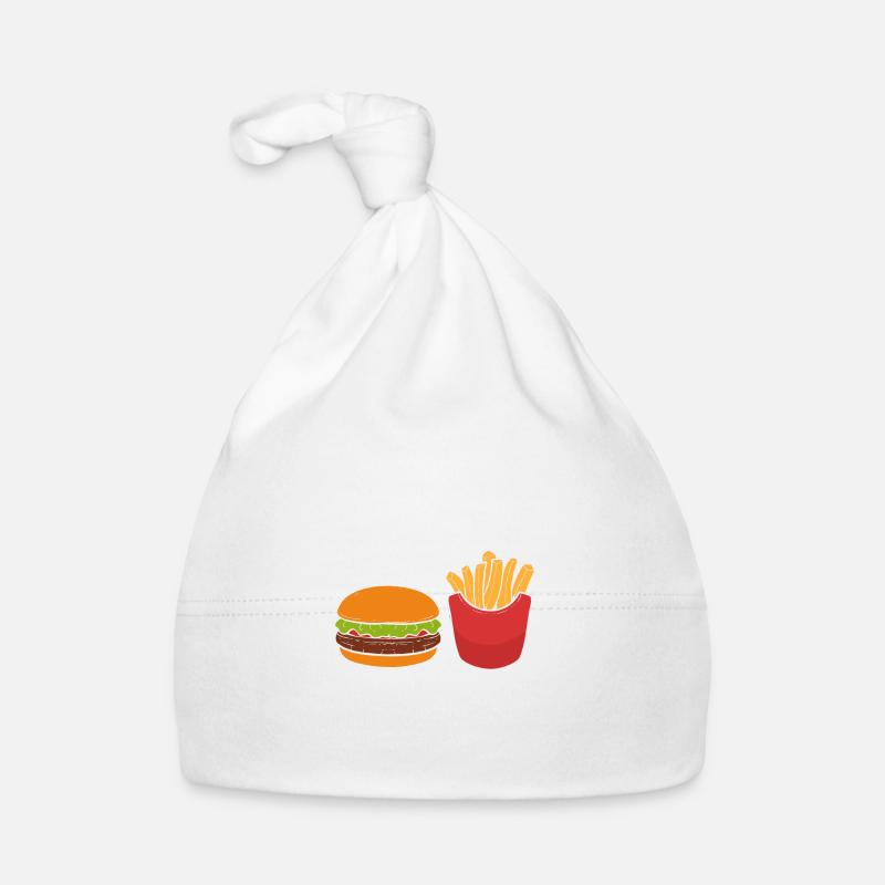 Burger und Pommes Food Vlogger Geschenk Baby Bio-Mütze