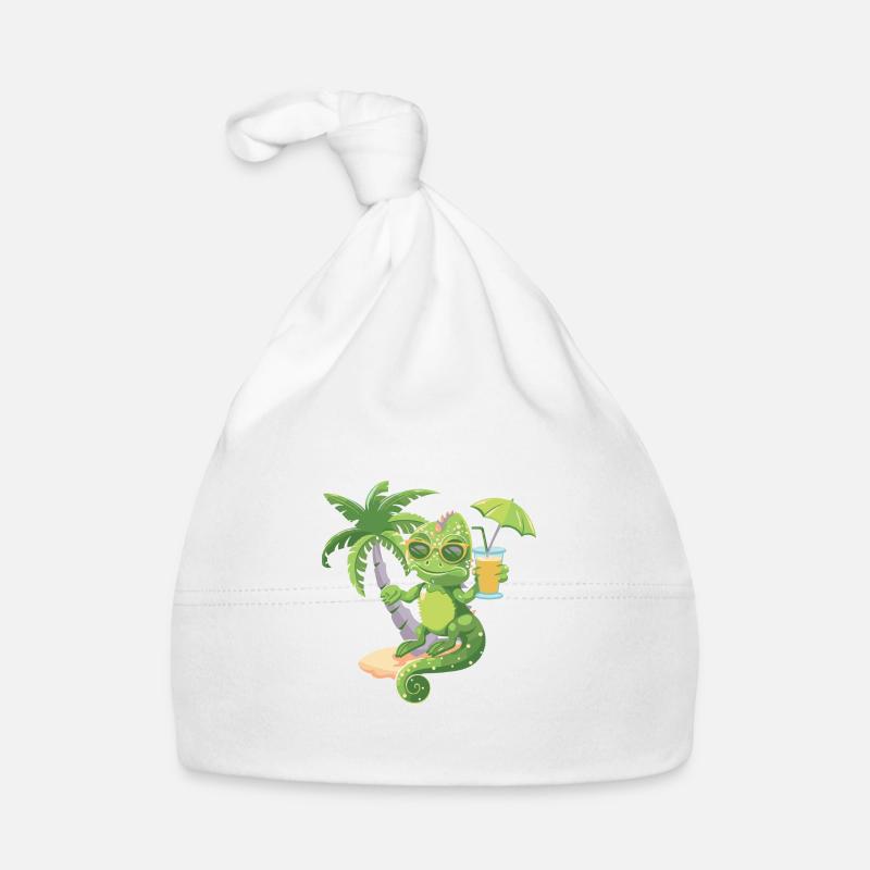 Chameleon Summer Beach Holidays Organic Baby Cap