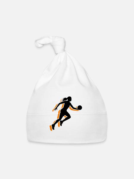 Basketball Player Symbol Basketball Player Woman - Organic Baby Cap - white - Front