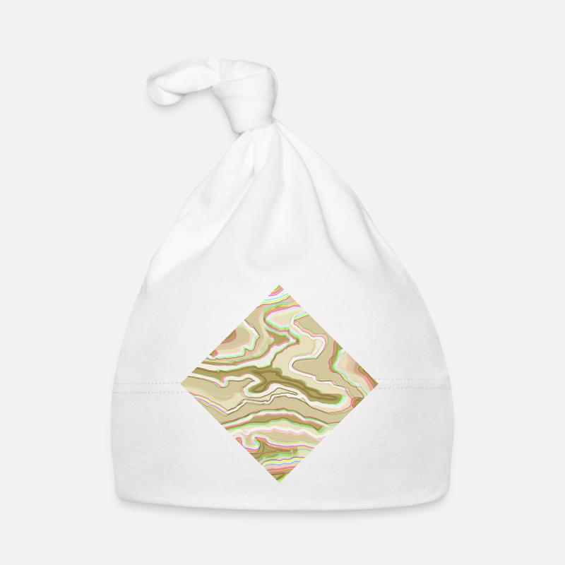 Diamant brun vert - Bonnet bio Bébé - blanc