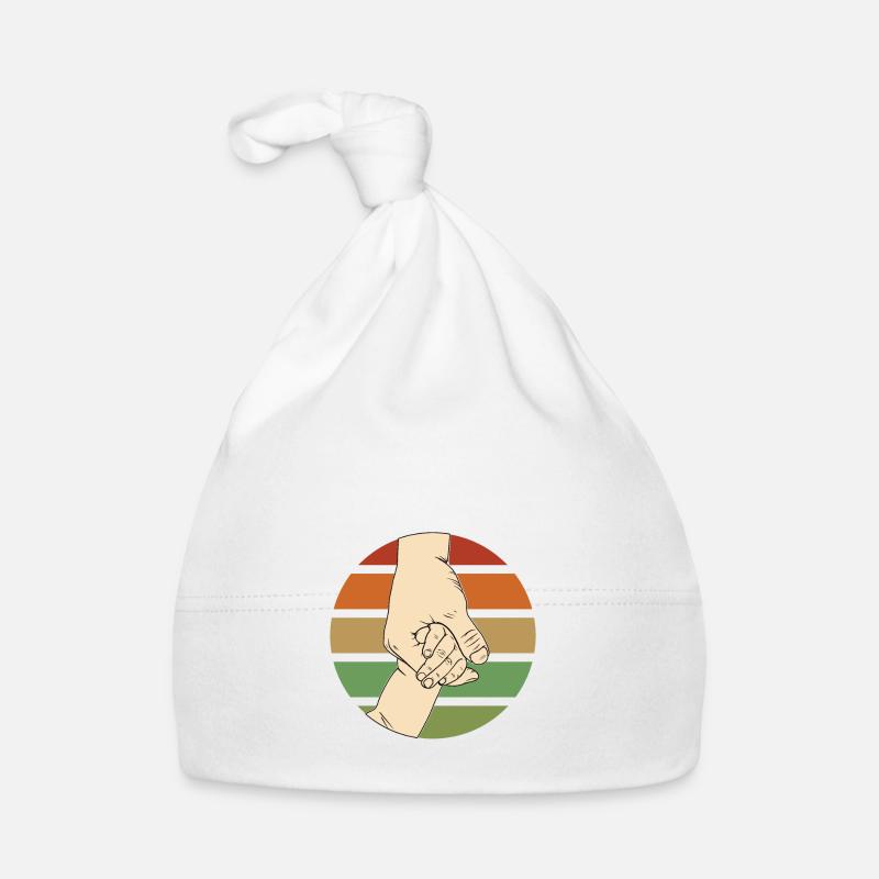 Father & Son - Holding Dad's Hand Organic Baby Cap