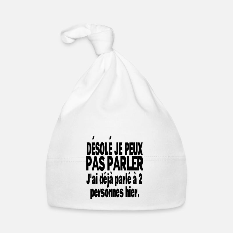 désolé je peux pas parler Bonnet bio Bébé