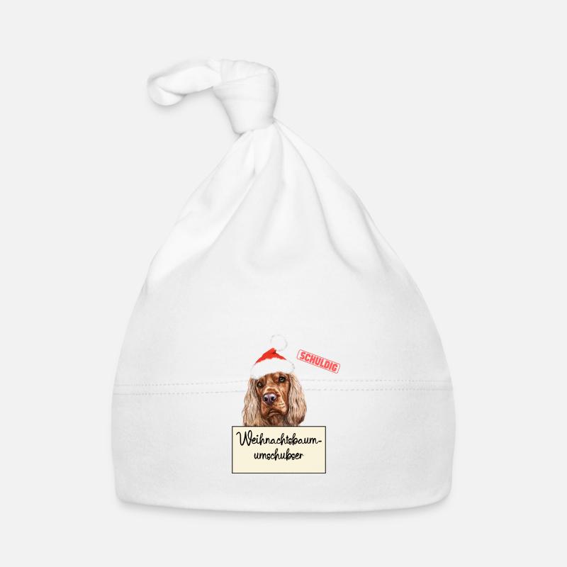 Weihnachtsbaum Umschubser Englischer Cocker Spanie Baby Bio-Mütze