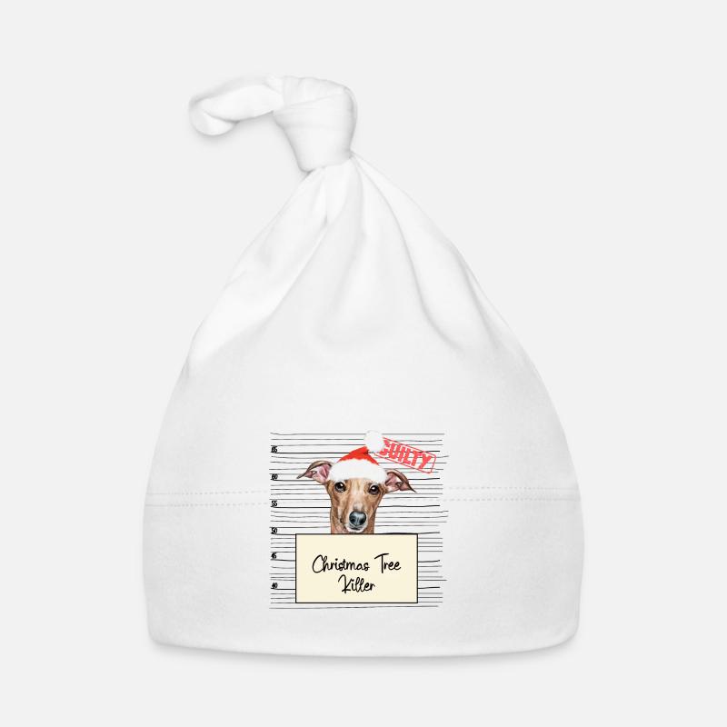 Weihnachtsbaum Umschubser Italienischer Windhund Baby Bio-Mütze