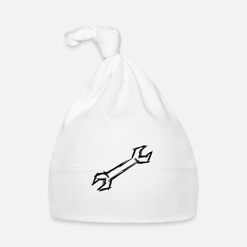 Wrench, hand-drawn Organic Baby Cap