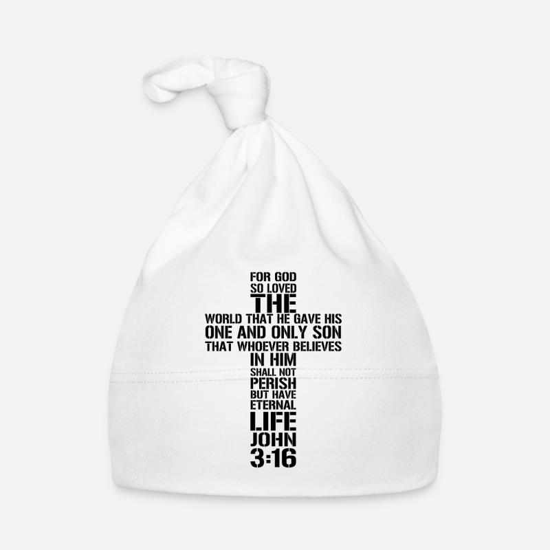 Croix avec verset Bonnet bio Bébé