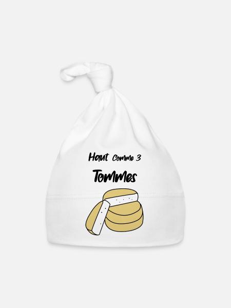 Haut comme trois tommes - Bonnet bio Bébé - blanc - Devant