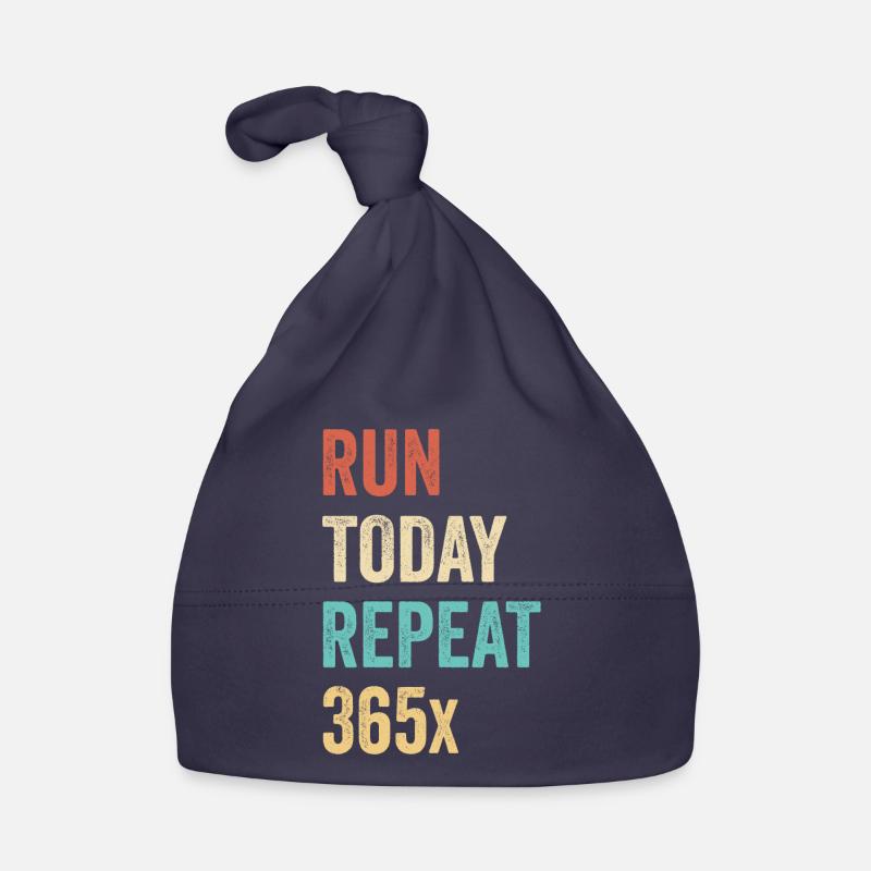 Retro Run Today Repeat 365 - Running Streak Runner Baby Bio-Mütze