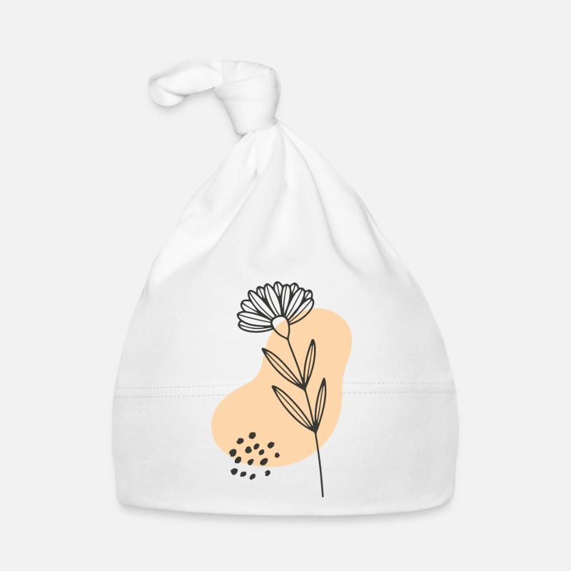 Hand Drawn Flower 5 Organic Baby Cap
